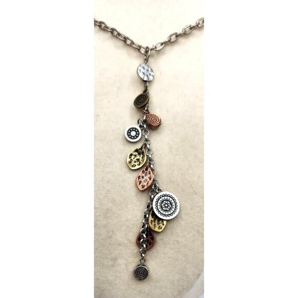 Adjustable Mixed Metal, Color && Texture Drop Necklace - Picture 3 of 3